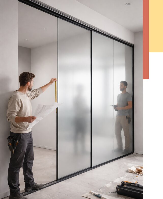 Матовые стеклянные перегородки в Ногинске от 8611 руб. — монтаж и установка | ОТДЕЛОЧНИК-Нгн