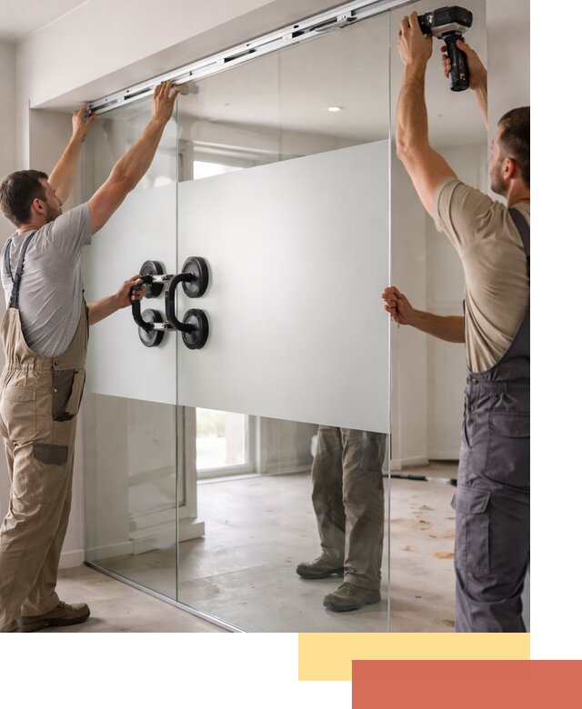 Матовые стеклянные перегородки под ключ в Ногинске