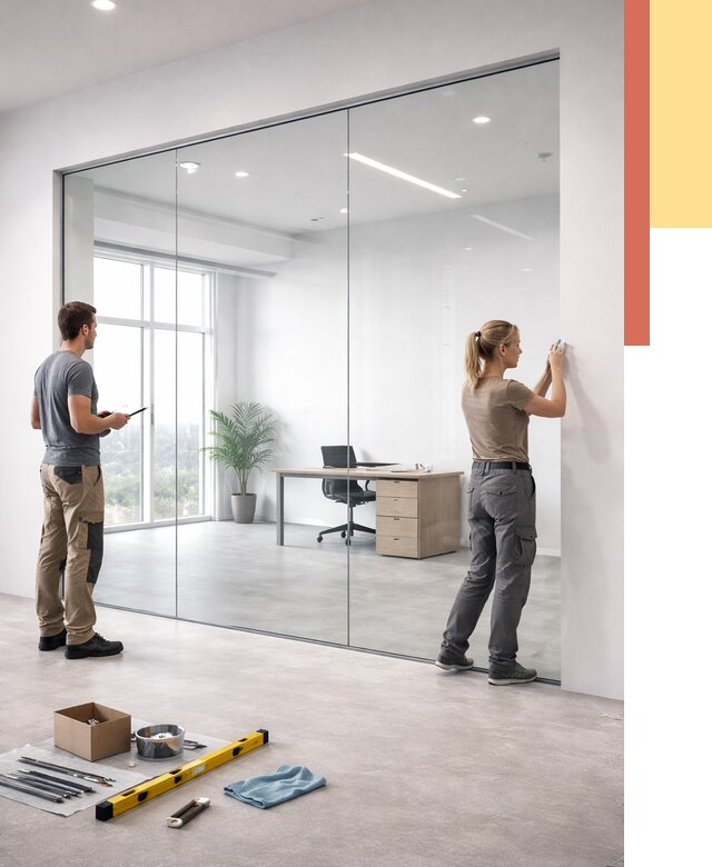 Перегородки из закаленного стекла в Ногинске от 9624 руб. под ключ | ОТДЕЛОЧНИК-Нгн