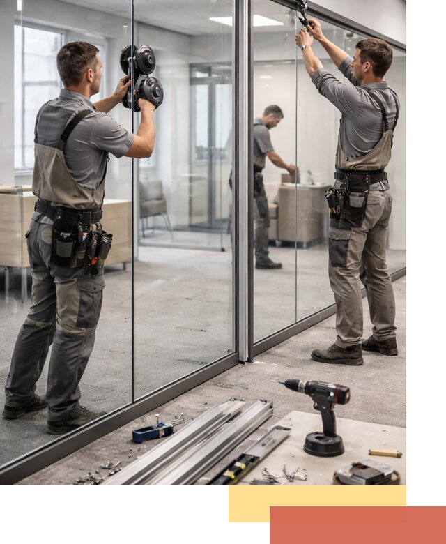 Стеклянные офисные перегородки под ключ в Ногинске