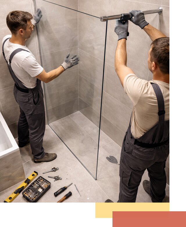 Стеклянные перегородки для душа в Ногинске — изготовление и монтаж