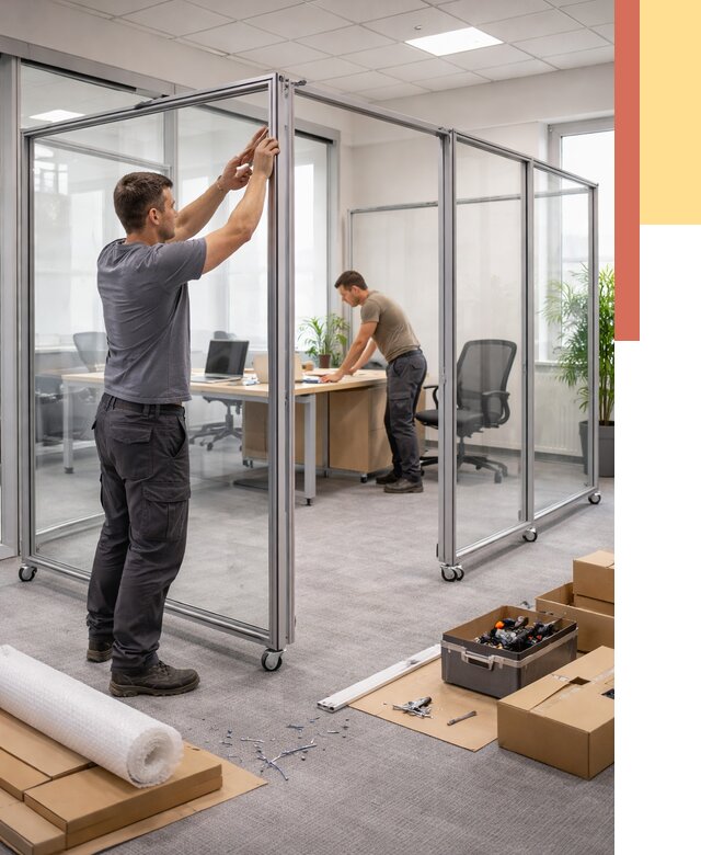 Мобильные офисные перегородки в Ногинске от 12664 руб. — установка под ключ | ОТДЕЛОЧНИК-Нгн