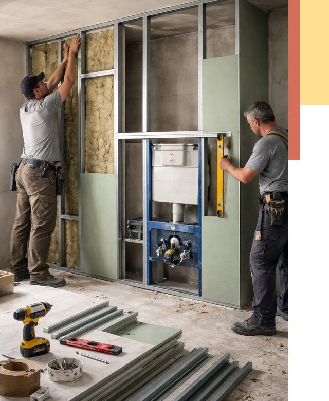 Установка сантехнических перегородок в Ногинске от 8611 руб. | ОТДЕЛОЧНИК-Нгн