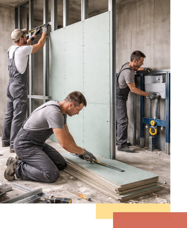 Монтаж и ремонт сантехнических перегородок в Ногинске