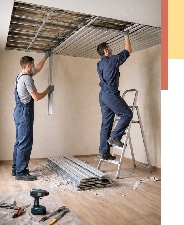 Демонтаж реечного потолка в Ногинске от 4559 руб. быстро и недорого | ОТДЕЛОЧНИК-Нгн