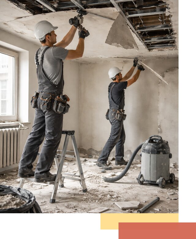 Демонтаж гипсокартонного потолка в Ногинске быстро и аккуратно