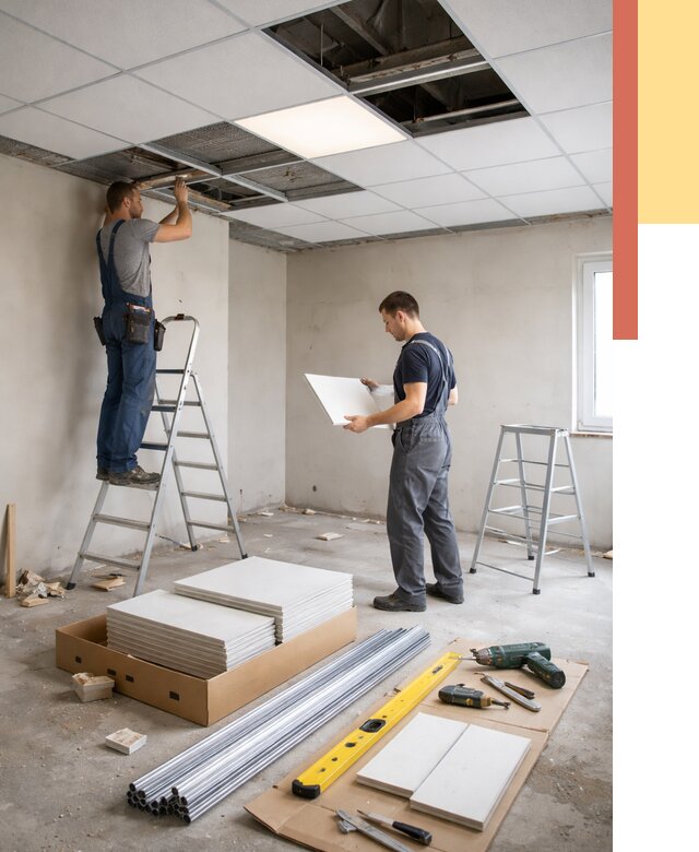 Монтаж потолка армстронг в Ногинске от 4559 руб/м2 — быстрая установка под ключ | ОТДЕЛОЧНИК-Нгн