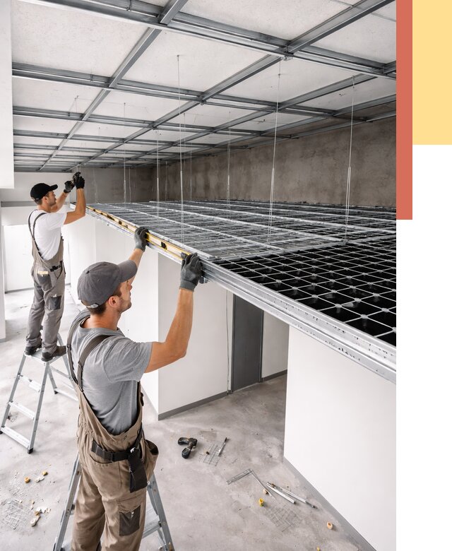 Монтаж потолка грильято в Ногинске от 456 руб./м² — быстрая сборка под ключ | ОТДЕЛОЧНИК-Нгн