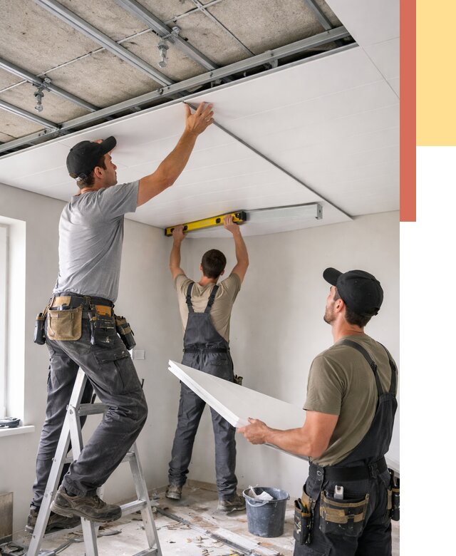 Монтаж потолка из ПВХ панелей в Ногинске от 3546 руб./м2 — быстро и недорого | ОТДЕЛОЧНИК-Нгн