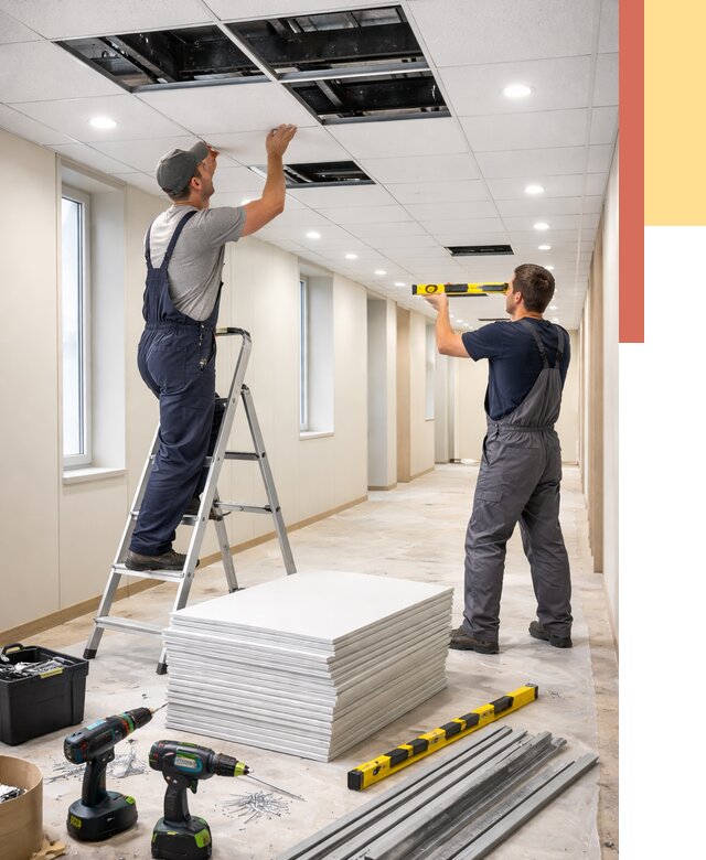 Ремонт потолка Армстронг в Ногинске от 4559 руб. — быстро и недорого | ОТДЕЛОЧНИК-Нгн