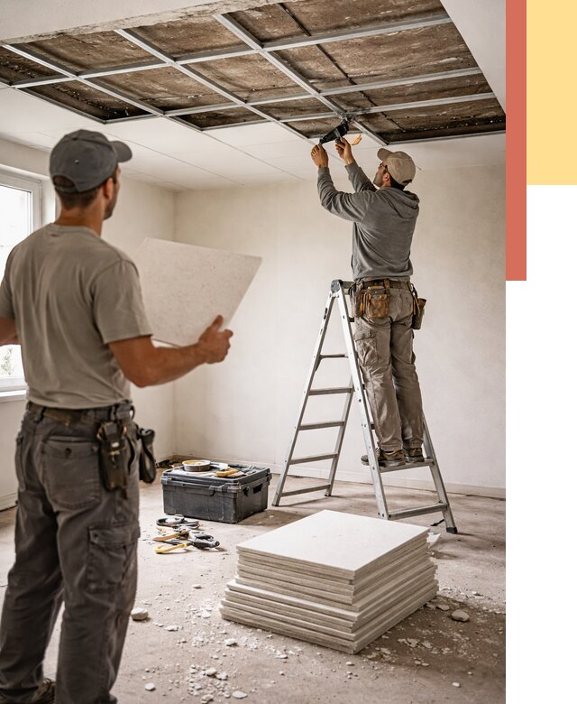 Замена плит подвесного потолка в Ногинске от 1773 руб. быстро и недорого | ОТДЕЛОЧНИК-Нгн