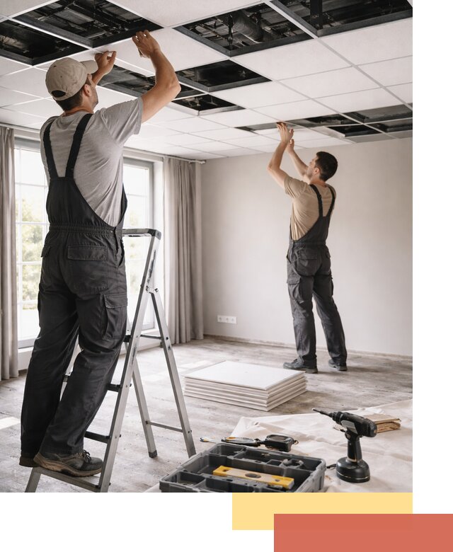 Замена плит подвесного потолка в Ногинске быстро и качественно