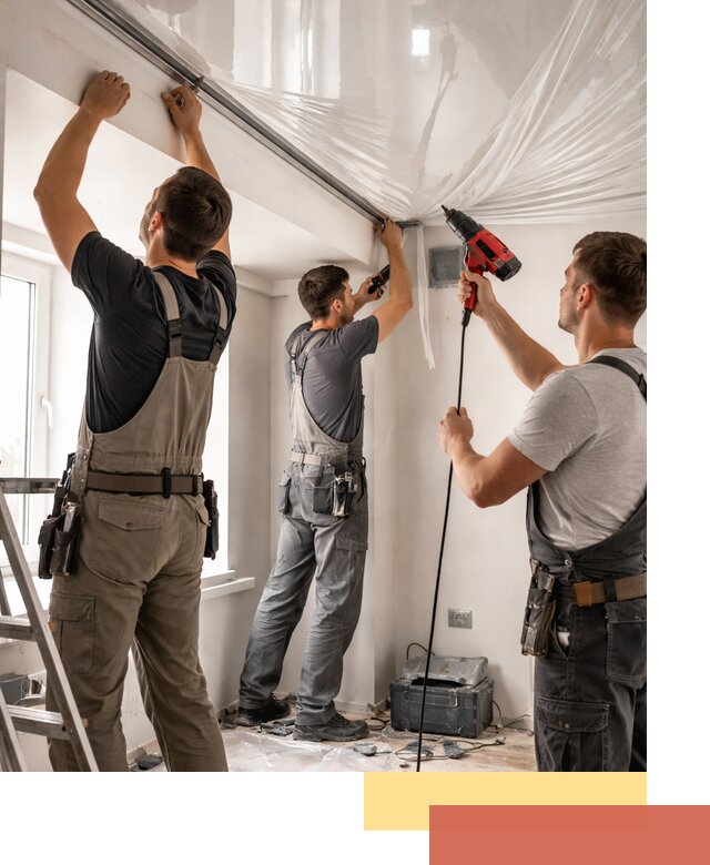 Монтаж глянцевого натяжного потолка в Ногинске быстро и качественно