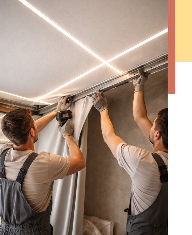 Монтаж натяжного потолка со световыми линиями в Ногинске от 1216 руб. | ОТДЕЛОЧНИК-Нгн