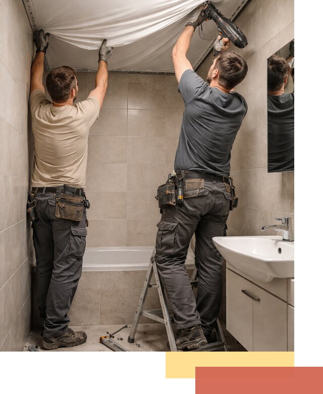 Монтаж натяжного потолка в ванной в Ногинске быстро и качественно