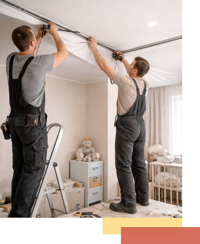 Монтаж натяжного потолка в детской комнате в Ногинске