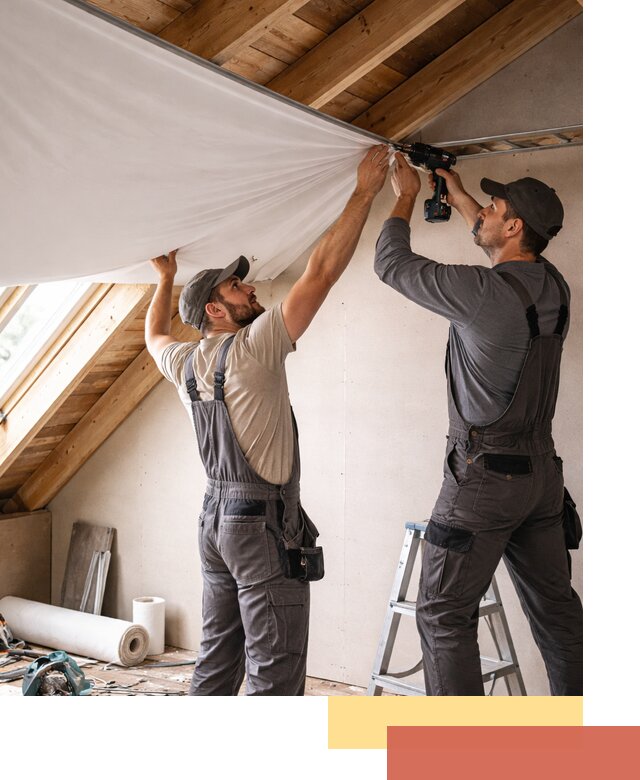 Монтаж натяжного потолка в мансарде в Ногинске