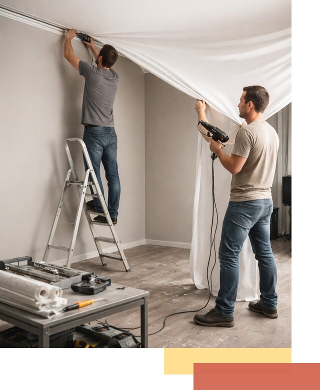 Монтаж натяжного потолка в студии в Ногинске