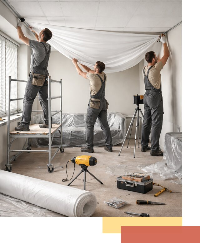 Монтаж натяжного потолка в офисе в Ногинске