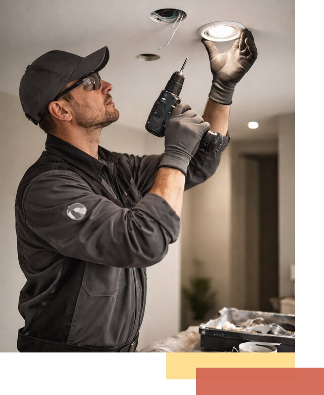 Установка точечных светильников в натяжной потолок в Ногинске