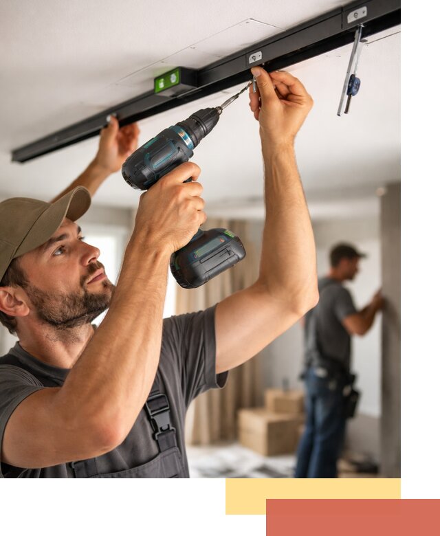 Установка трековых светильников в натяжной потолок в Ногинске