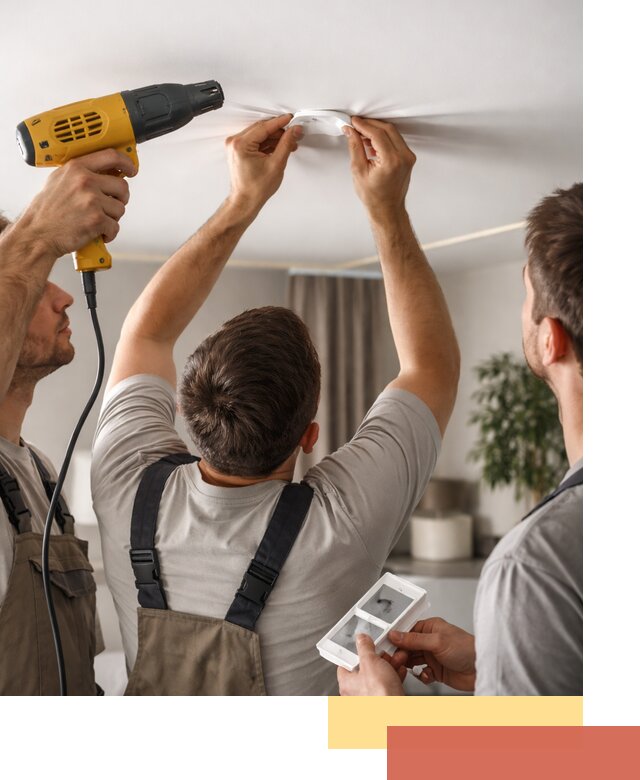 Ремонт прокола полотна натяжного потолка в Ногинске