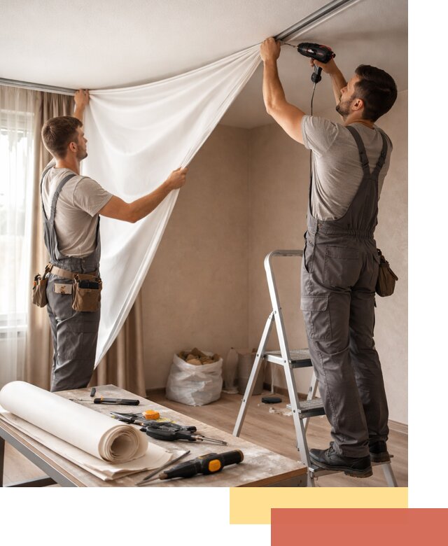 Замена полотна натяжного потолка в Ногинске быстро и качественно