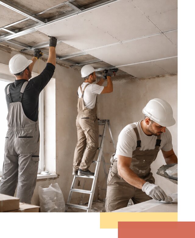 Одноуровневый потолок из гипсокартона в Ногинске — монтаж и отделка