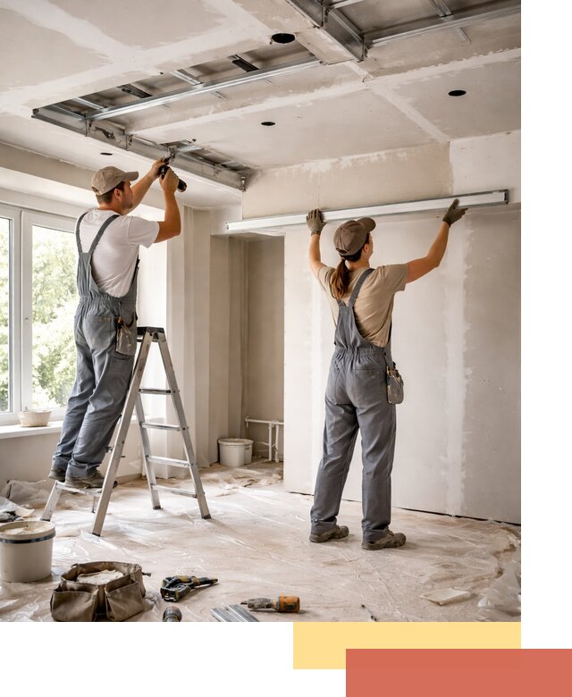 Монтаж многоуровневого потолка из гипсокартона в Ногинске