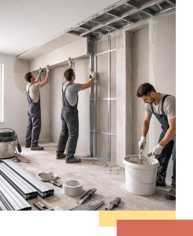 Монтаж потолка из гипсокартона с нишей в Ногинске