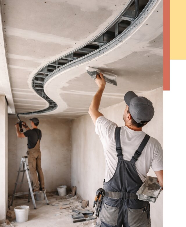 Криволинейный потолок из гипсокартона в Ногинске от 2128 руб./м2 | ОТДЕЛОЧНИК-Нгн