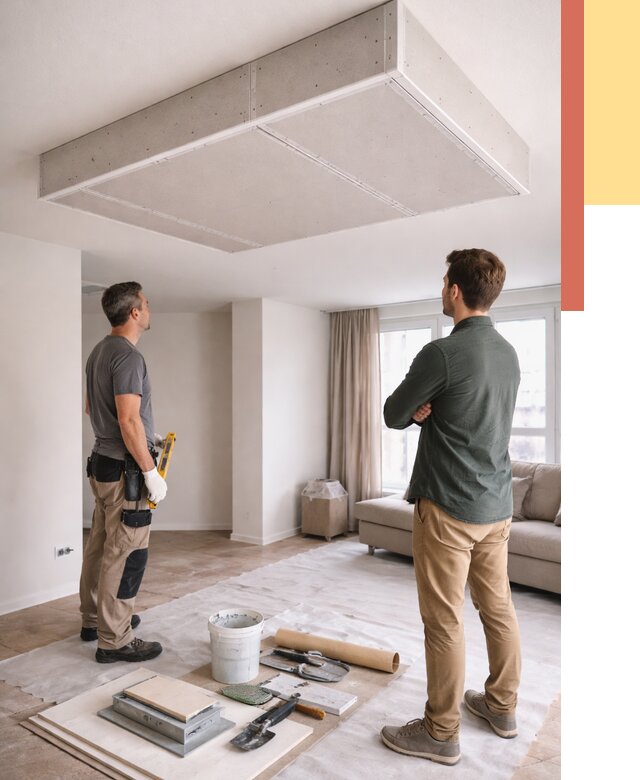 Короб на потолке из гипсокартона в Ногинске от 2229 руб. — монтаж и услуги под ключ | ОТДЕЛОЧНИК-Нгн