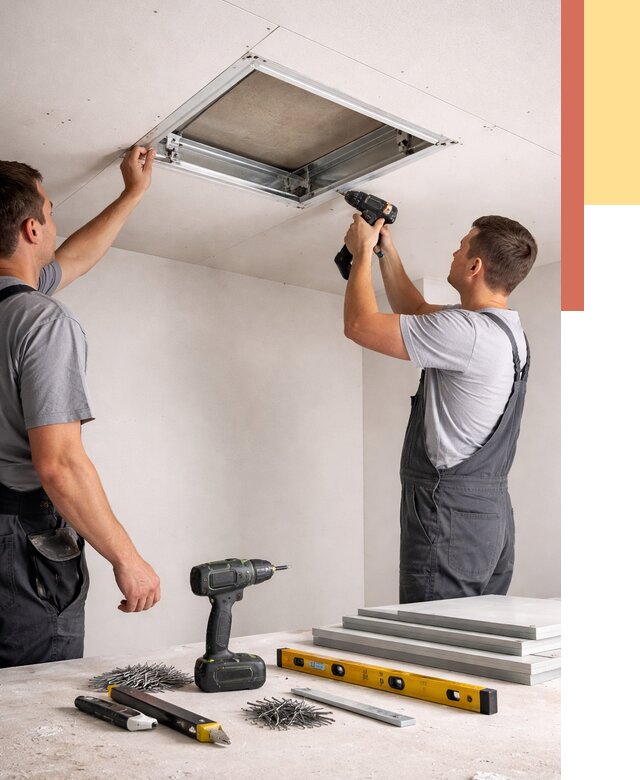 Установка люка в потолок ГКЛ в Ногинске от 2533 руб. под ключ | ОТДЕЛОЧНИК-Нгн