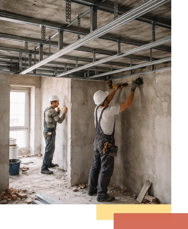 Монтаж каркаса потолка из профильного профиля в Ногинске