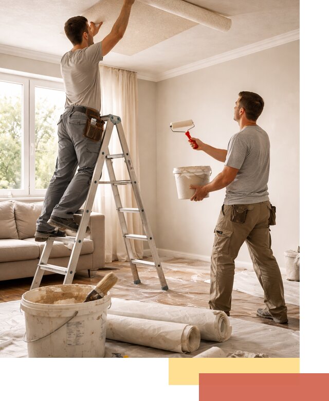 Поклейка обоев на потолок в Ногинске — качественно и быстро