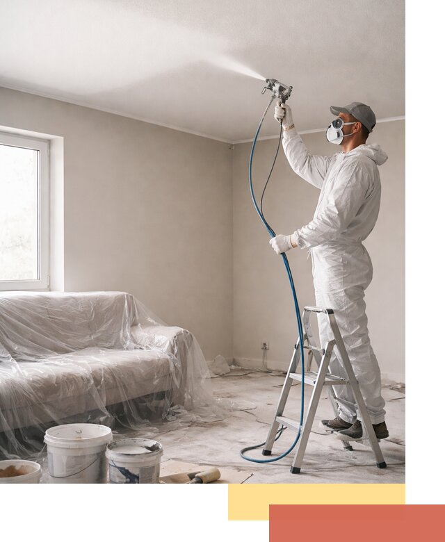 Покраска потолка краскопультом в Ногинске быстро и качественно