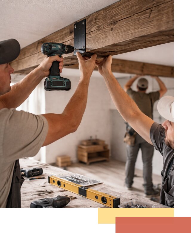 Монтаж декоративных потолочных балок в Ногинске