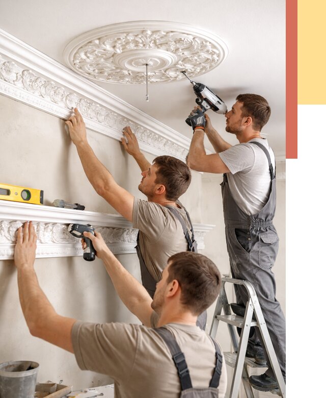 Монтаж лепнины на потолок в Ногинске от 3242 руб. быстро и недорого | ОТДЕЛОЧНИК-Нгн