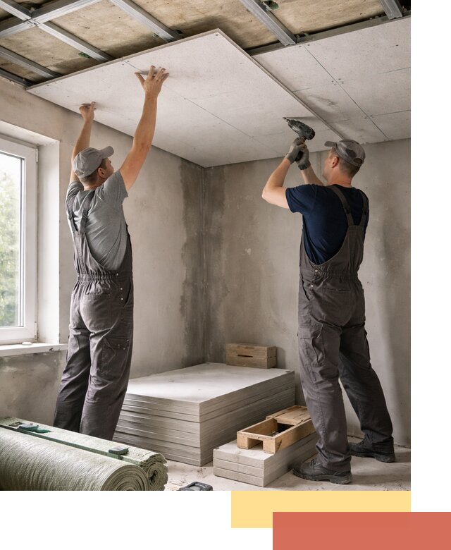 Шумоизоляция потолка панелями ЗИПС в Ногинске